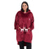 Snuggs Blanket Hoodie Dark Red Christmas Deer Pocket